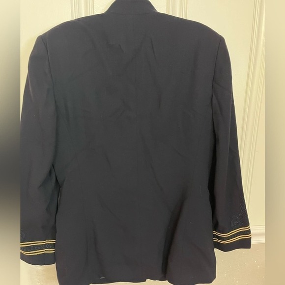 Vintage 80s 90s Cashmere Wool Lightweight Nautical Liz Claiborne Navy Blazer 6 - Picture 5 of 8